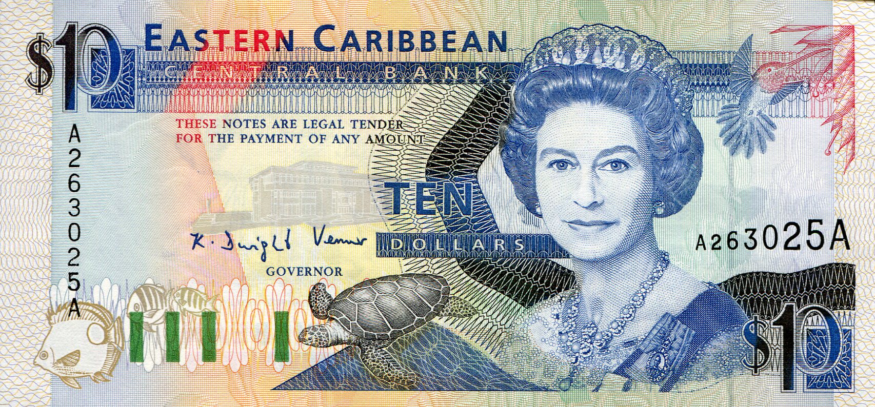 Antigua and Barbuda 10 Dollars aUNC pick #: 27A