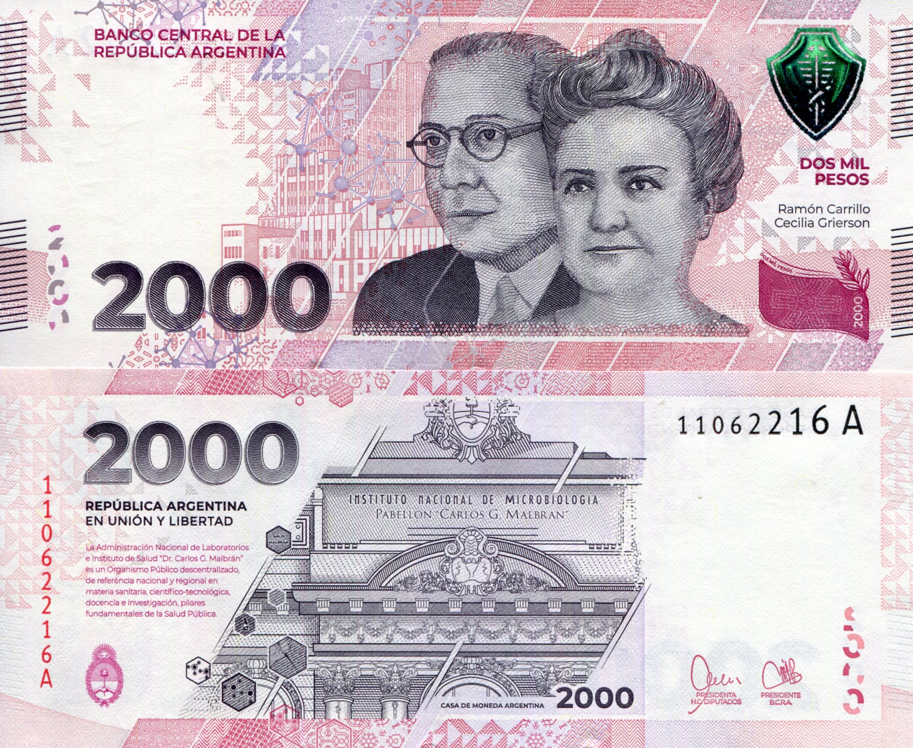 Argentina  2,000 Pesos UNC pick #: New