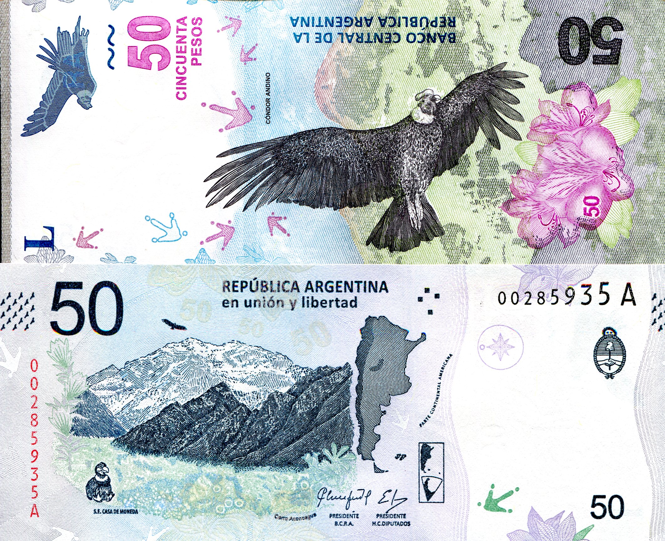 Argentina  50 Pesos UNC pick #: 363