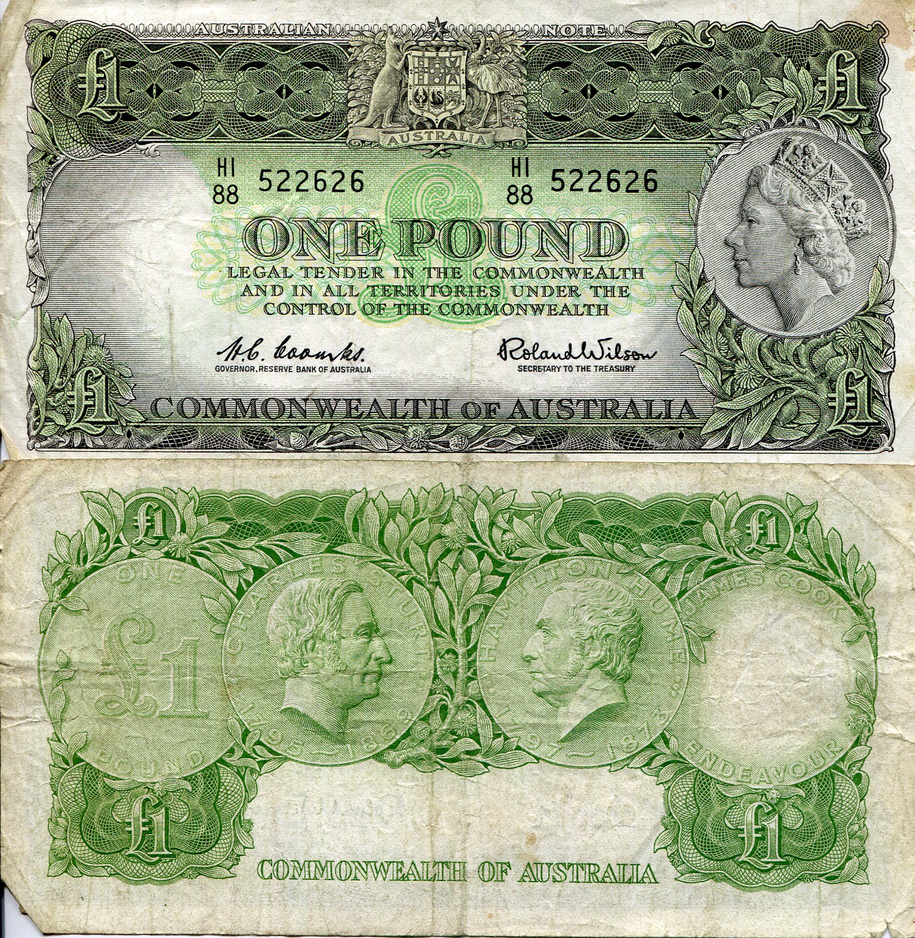 Australia  1 Pound VG (see large scan) pick #: 30