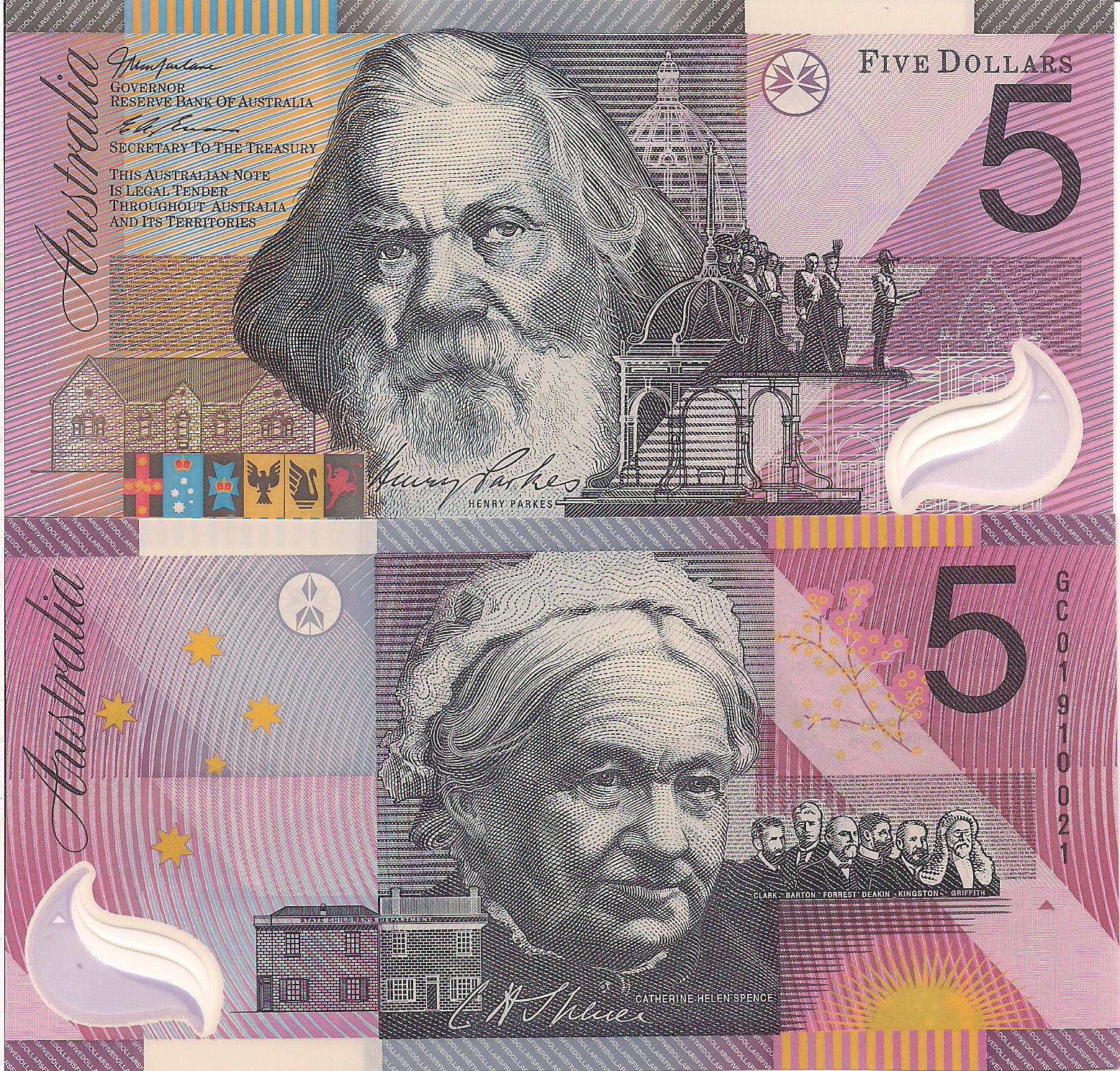 Australia  5 Dollars UNC pick #: 56a