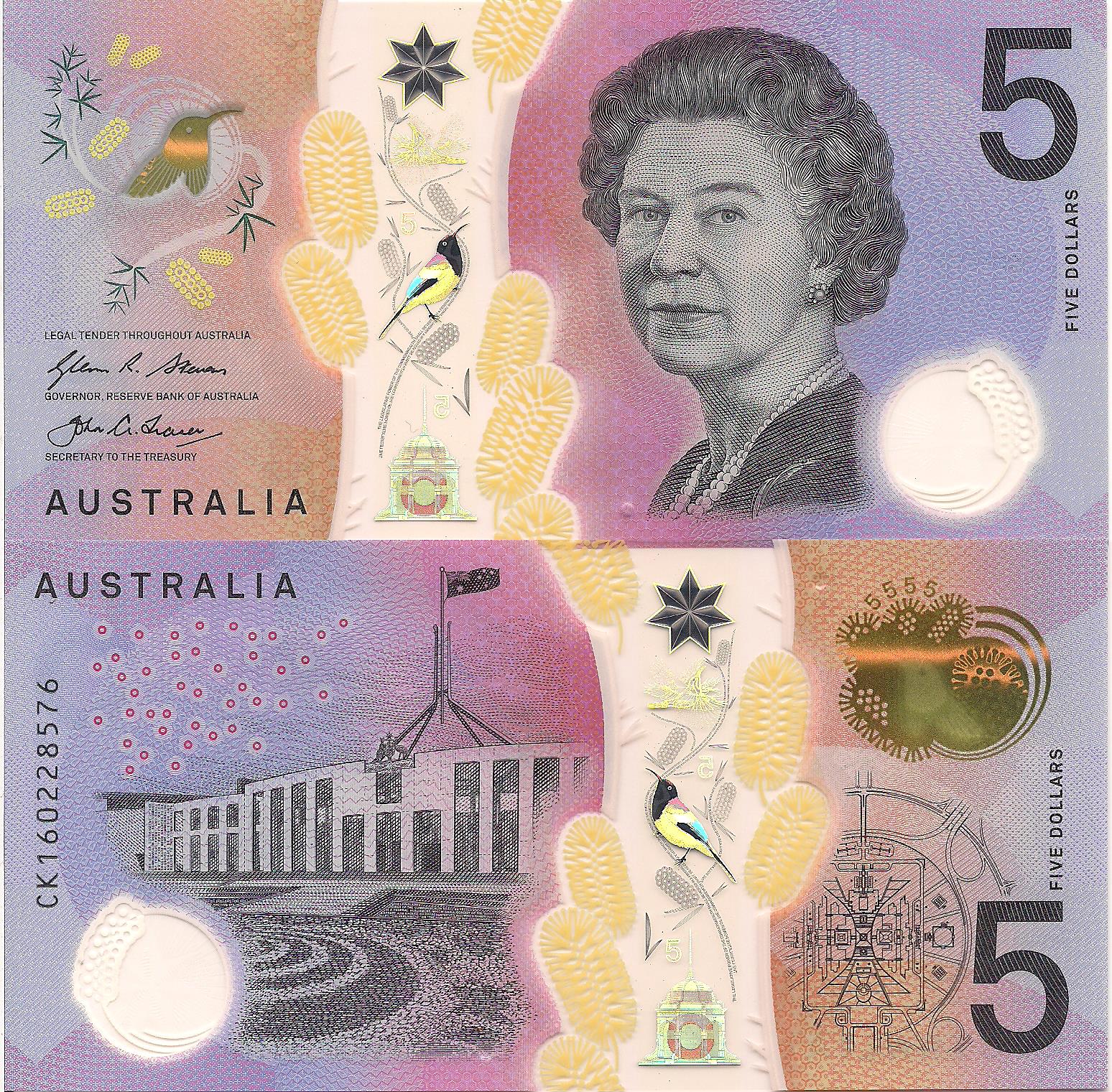 Australia  5 Dollars UNC pick #: 62
