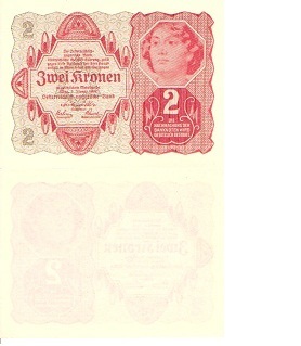 Austria 2 Krone Pick Number: 74 aUNC Banknote