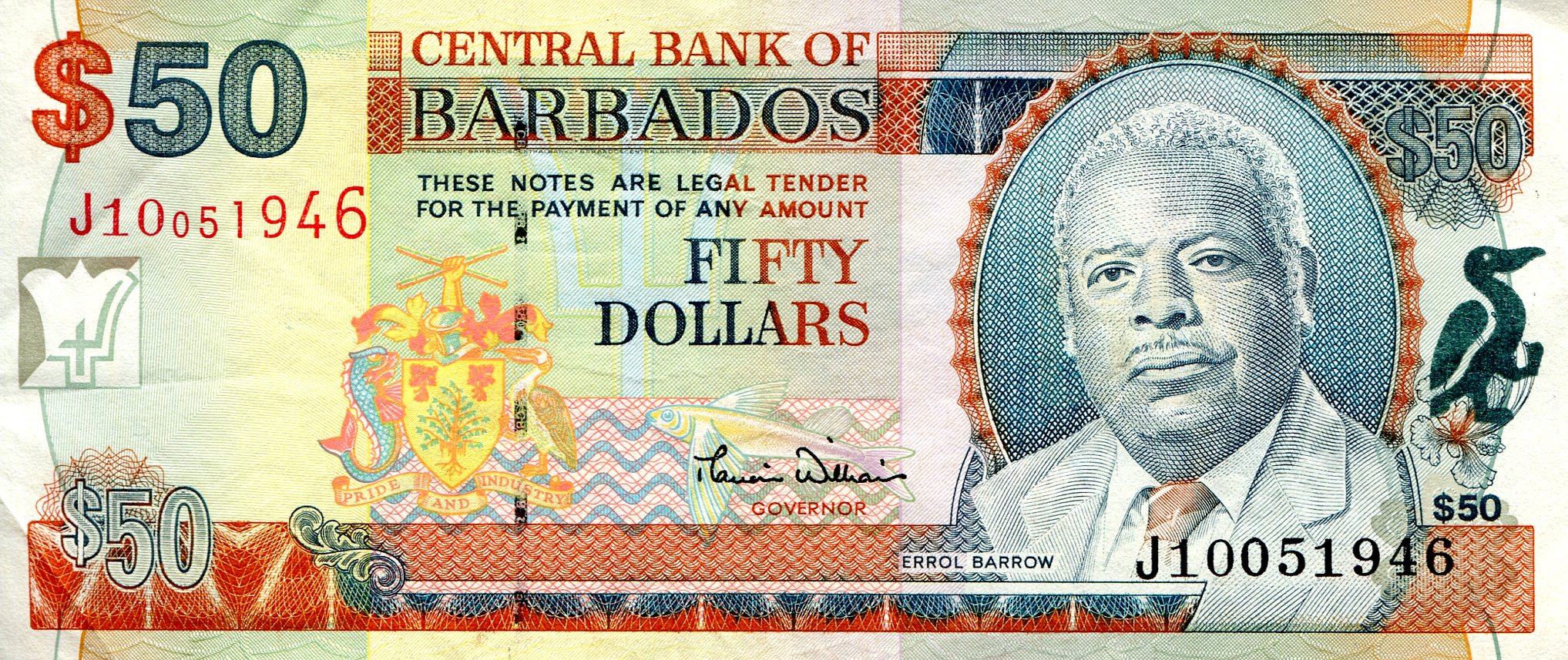 Barbados 50 Dollars XF/VF pick #: 64