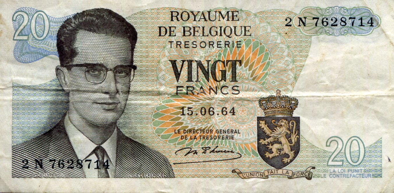 Belgium 20 Francs VG (see larger scan) pick #: 138a