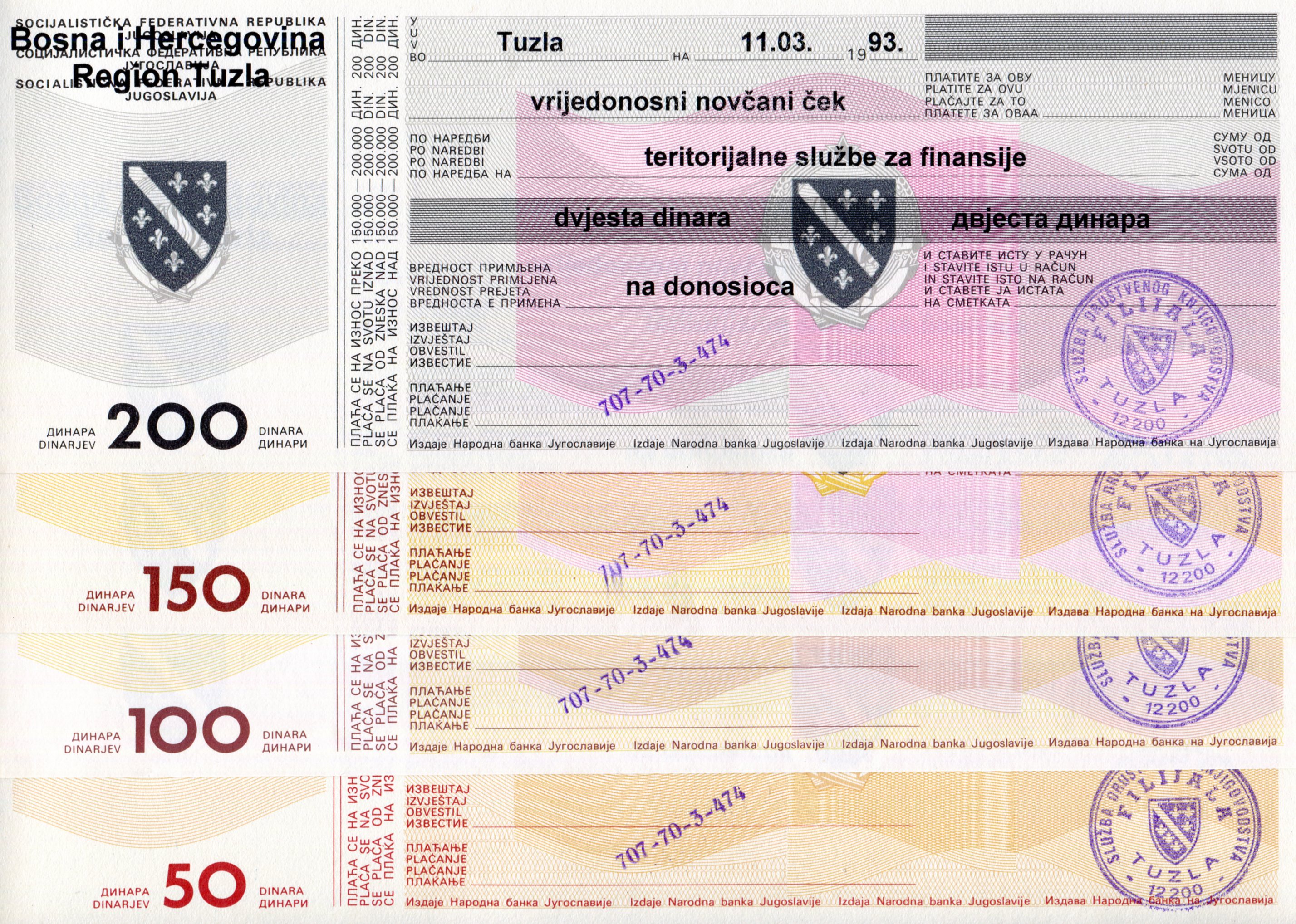 Bosnia  50 - 200 Bond