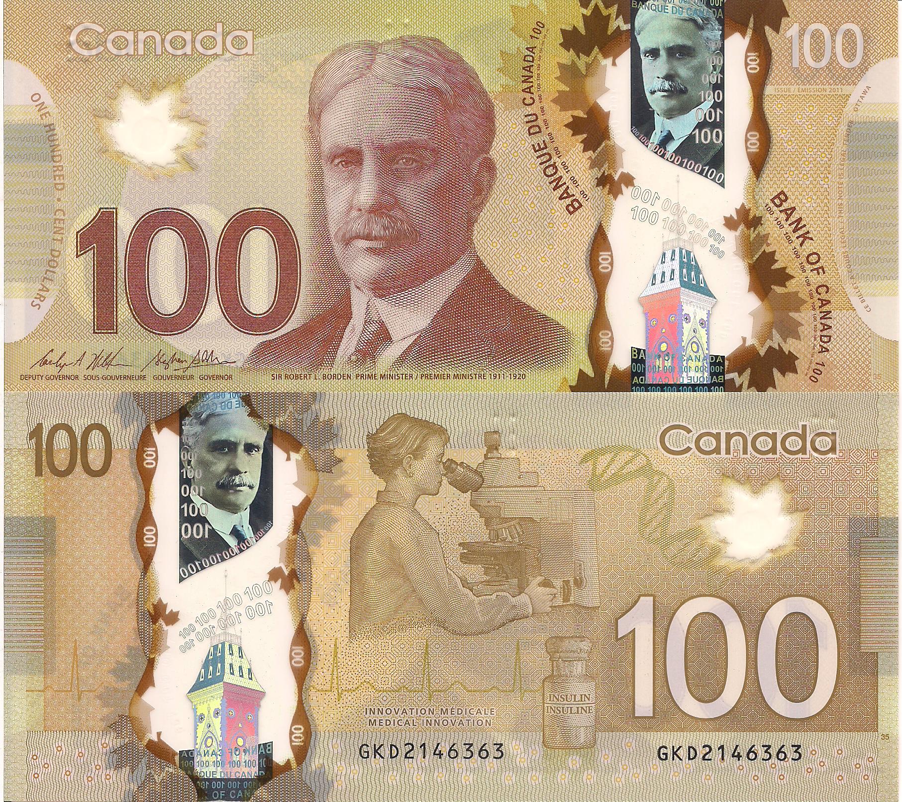 Canada 100 Dollars UNC pick #: 110c