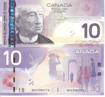 Canada 10 Dollars Pick Number: 102Ab UNC Banknote