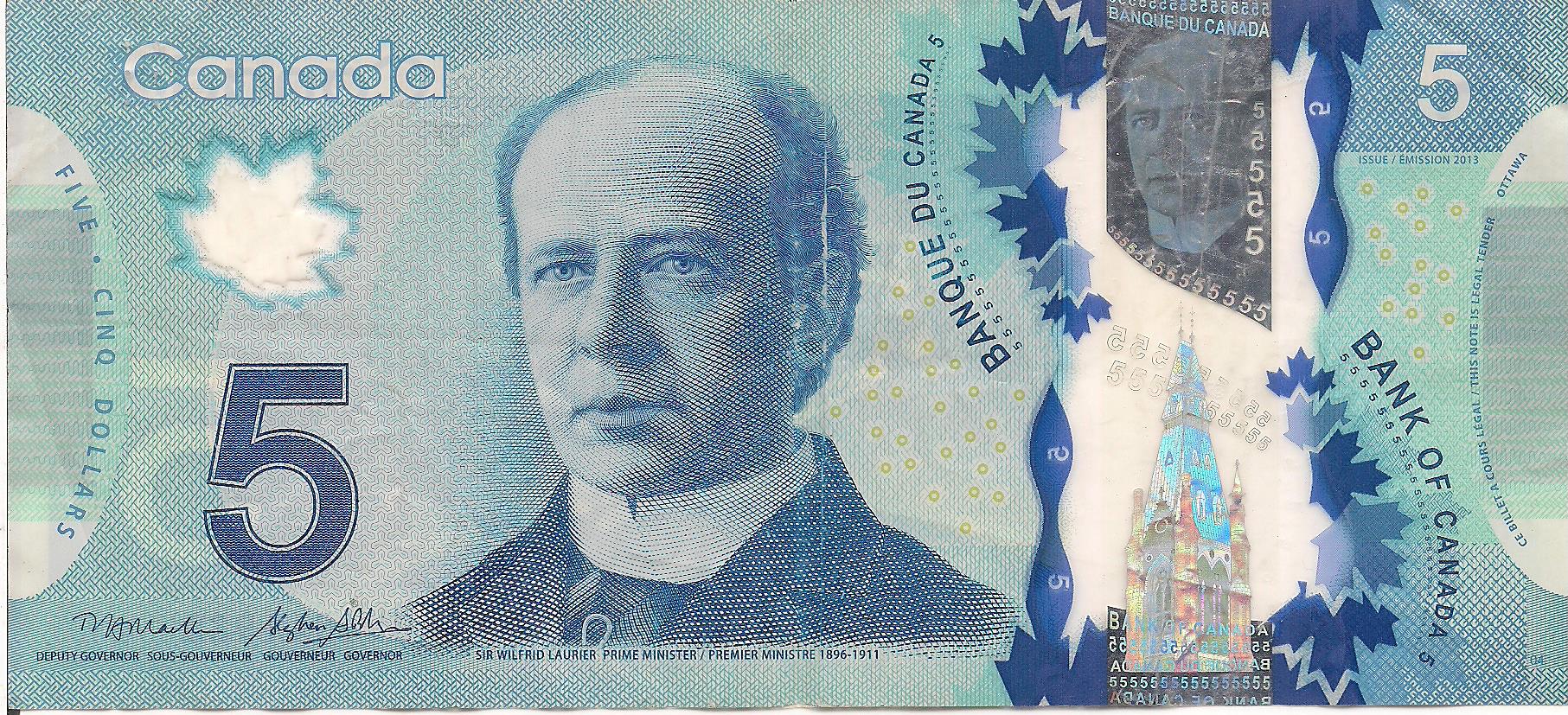 Canada 5 Dollars F/VG (see large scan) pick #: 106b