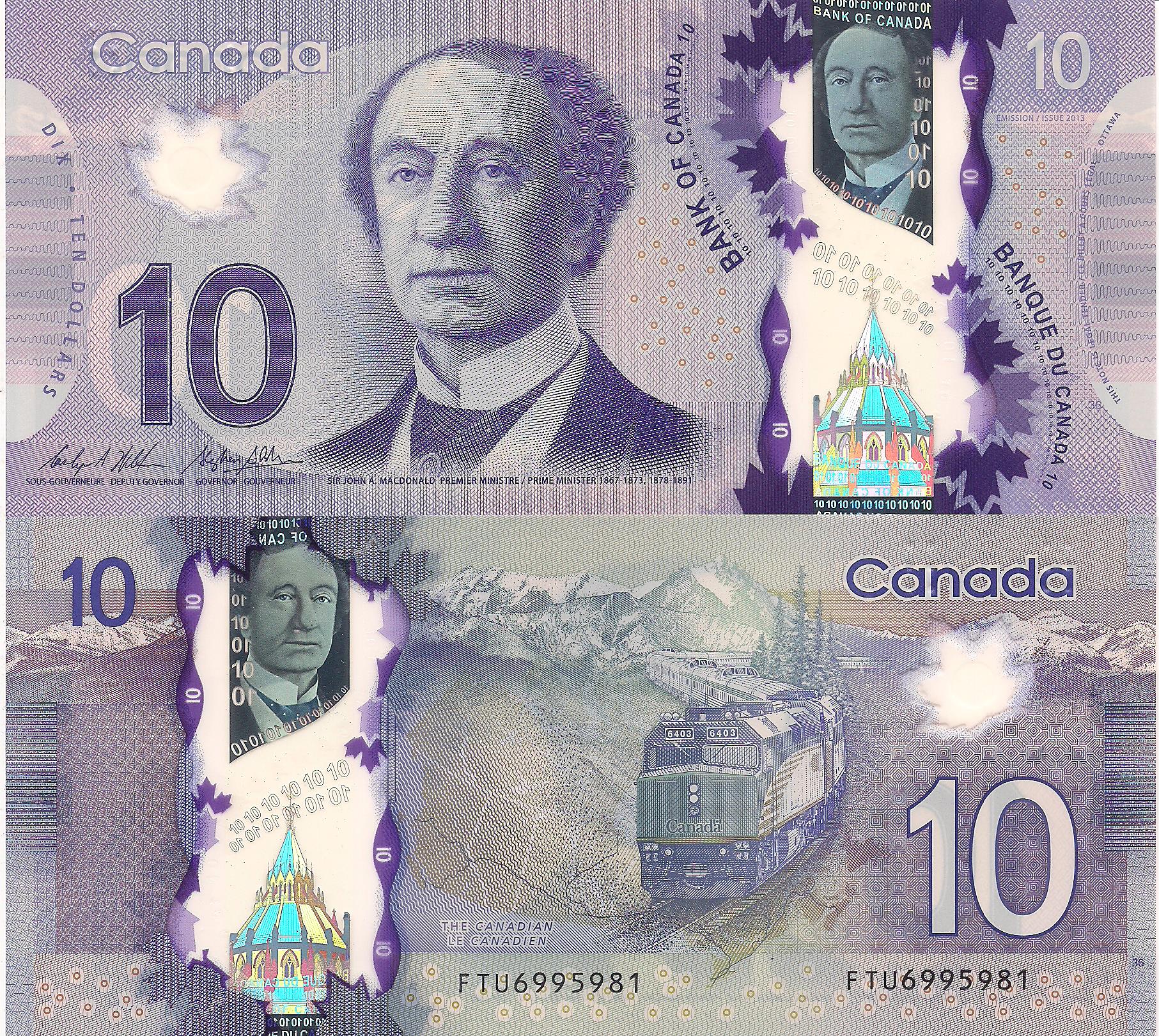 Canada 10 Dollars UNC pick #: 107c