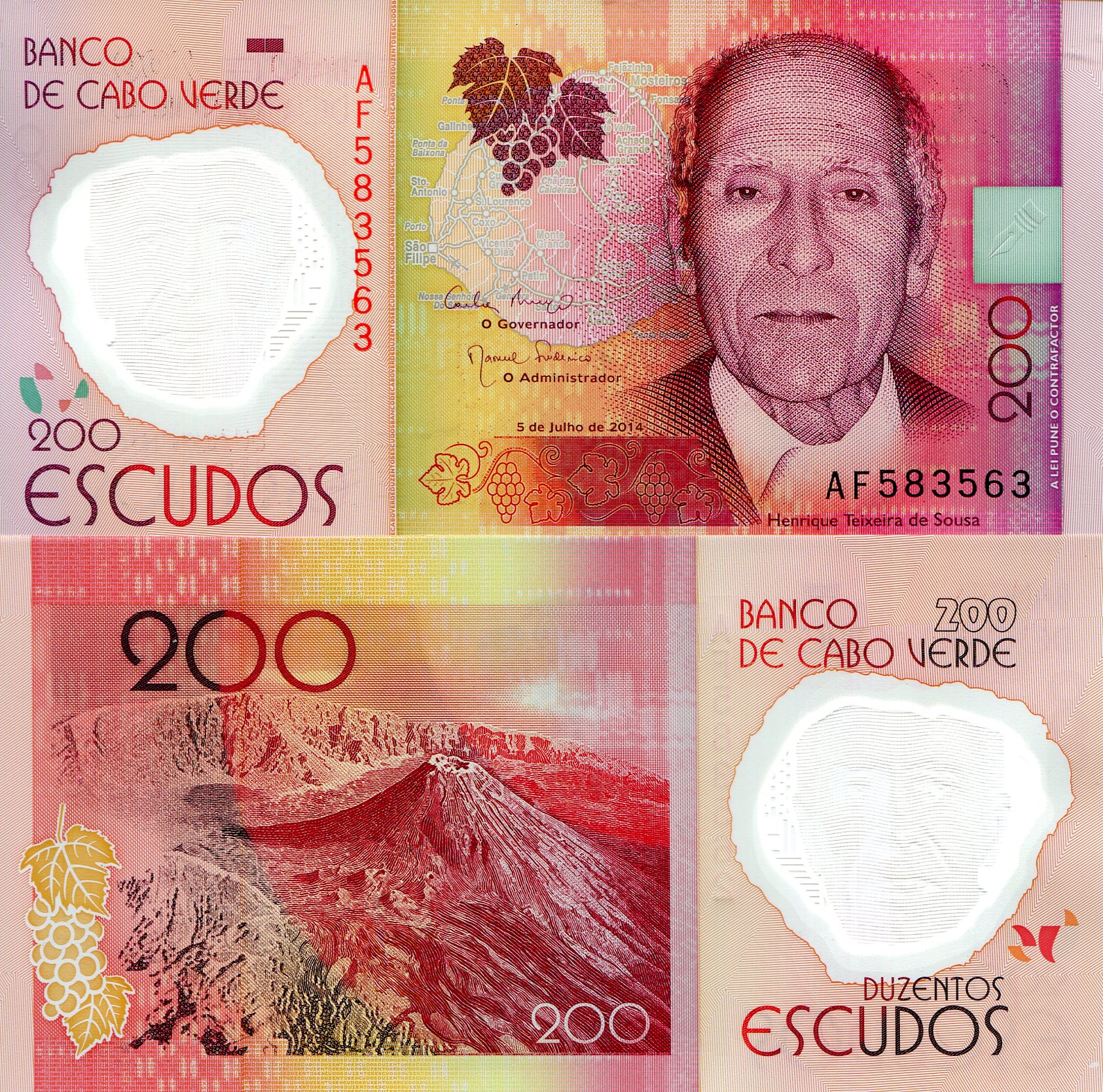 Cape Verde 200 Escudos UNC pick #: 71a