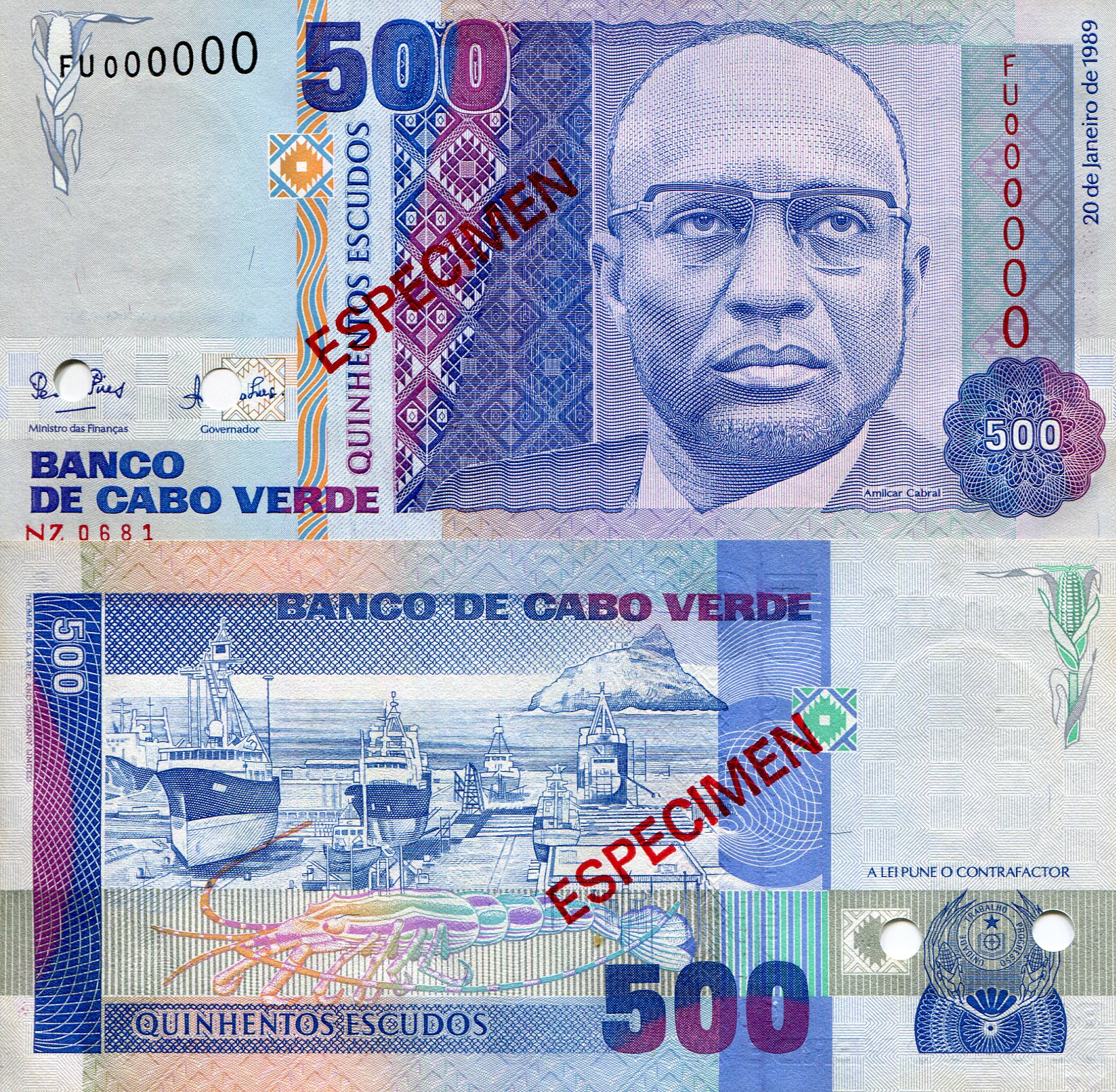 Cape Verde 500 Escudos UNC pick #: 59s