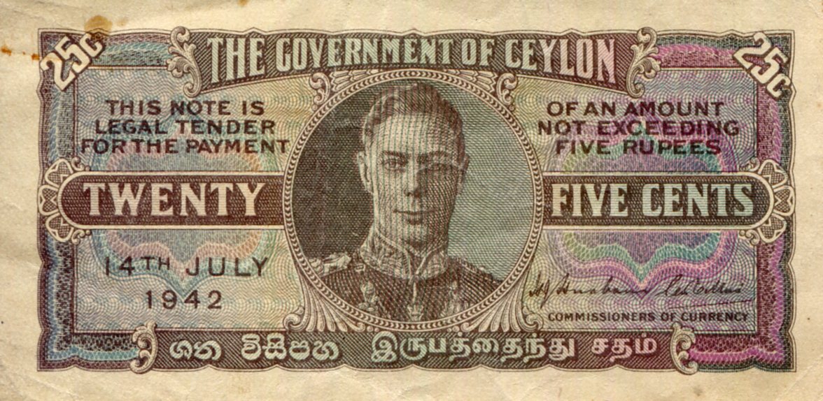 Ceylon 20 Cents F+ (See large scan) pick #: 44b