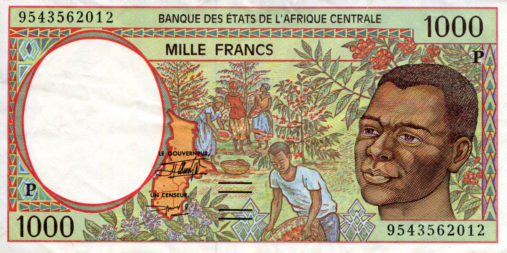 Chad 1,000 Francs VF (printed on thinner paper) pick #: 602Pc