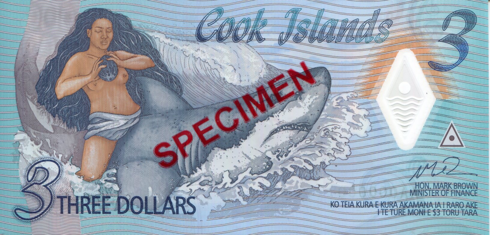 Cook Islands 3 Dollars UNC pick #: New