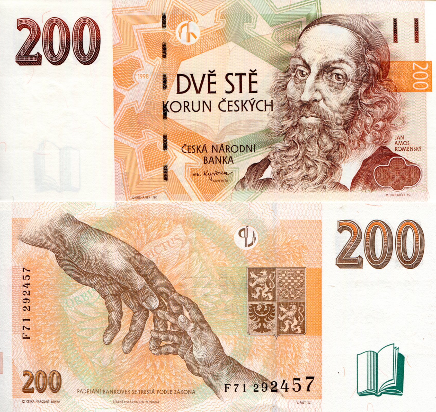 Czech Republic 200 Korun UNC pick #: 19