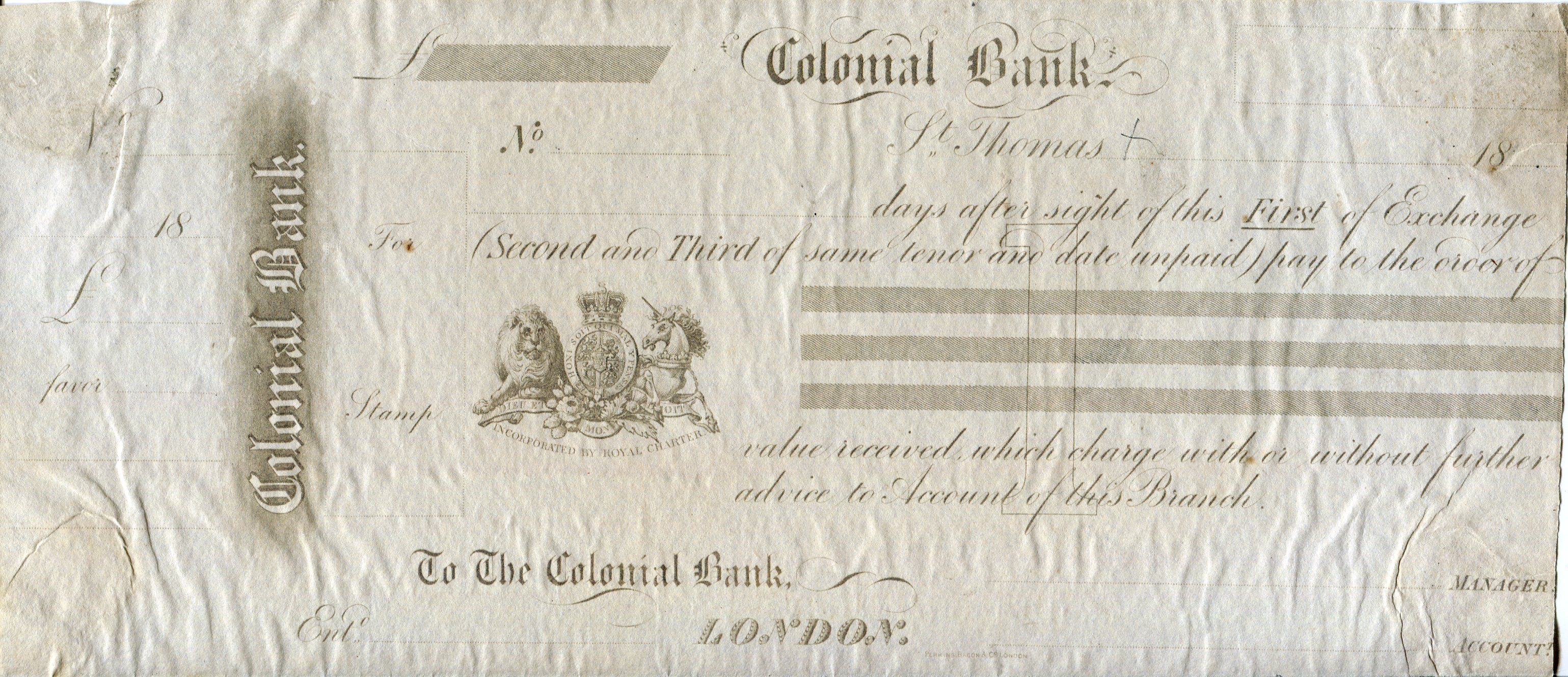 Danish West Indies NV ND VG/G (see large scan) pick #: NP