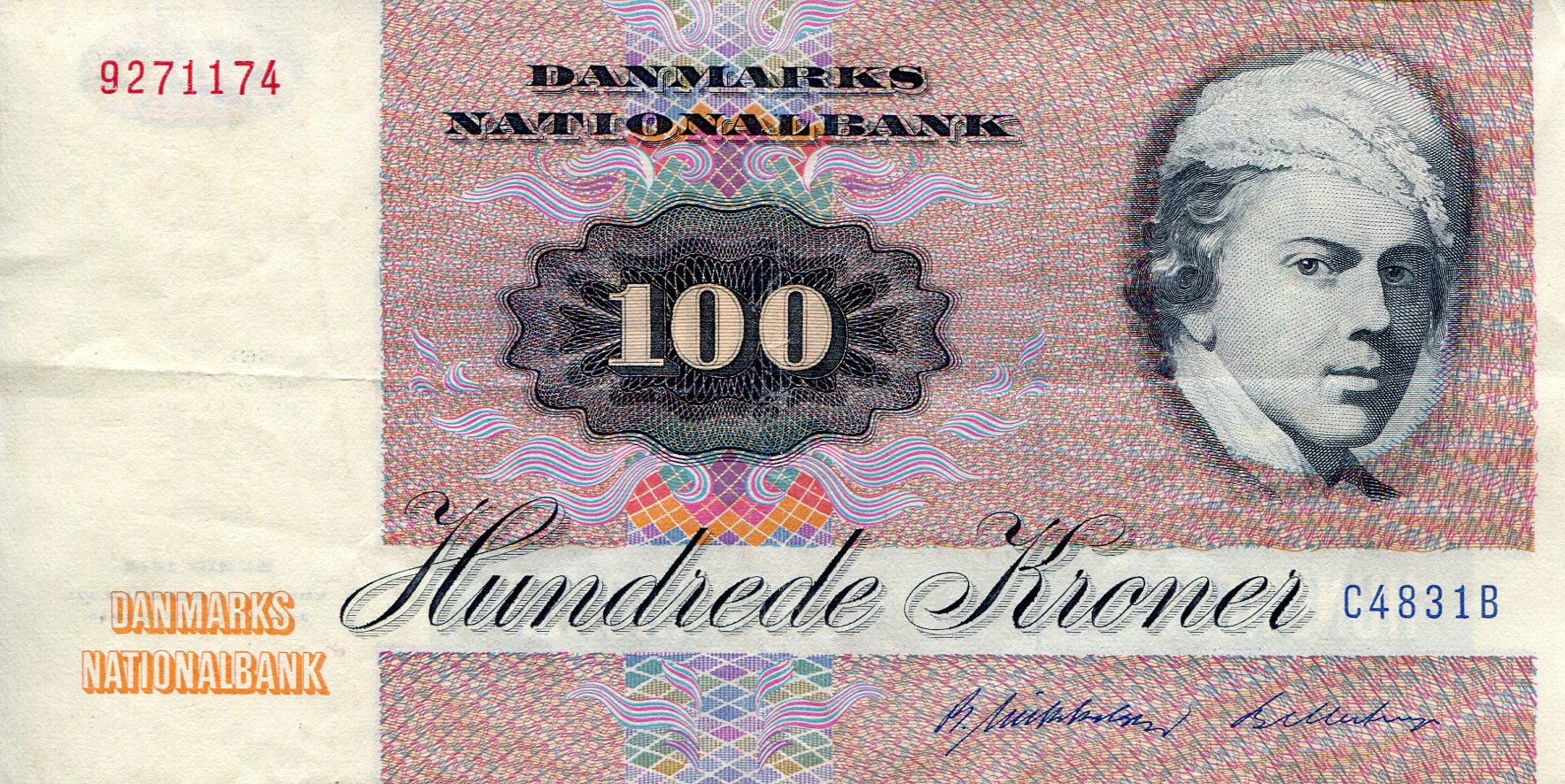 Denmark 100 Kroner VF (See large scan) pick #: 51i