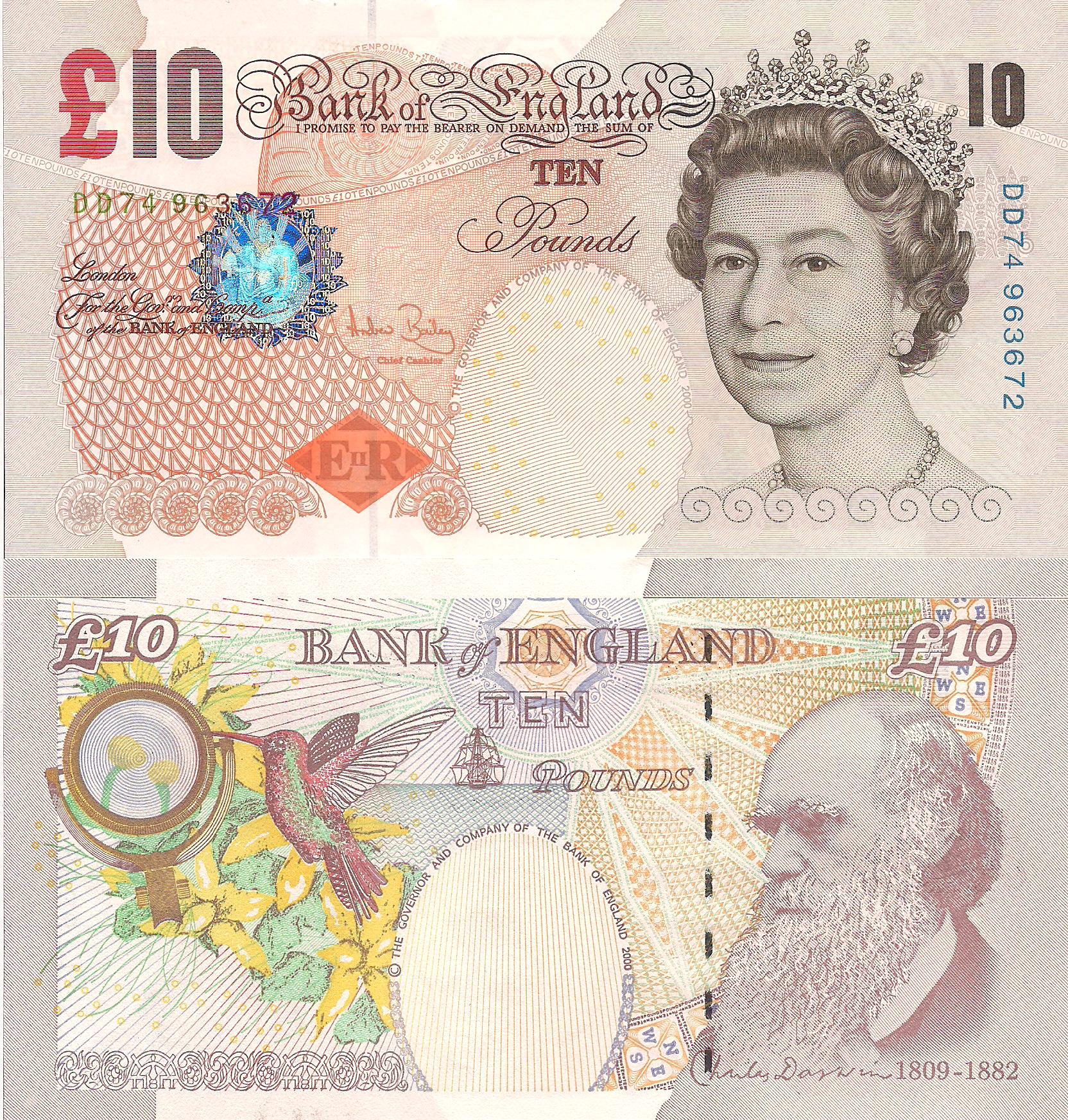 England 10 Pound UNC pick #: 389c