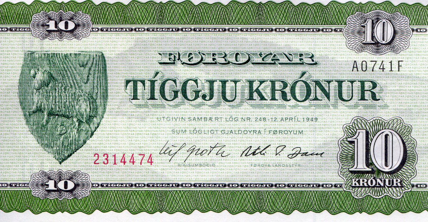 Faeroe Islands 10 Kronur UNC pick #: 18