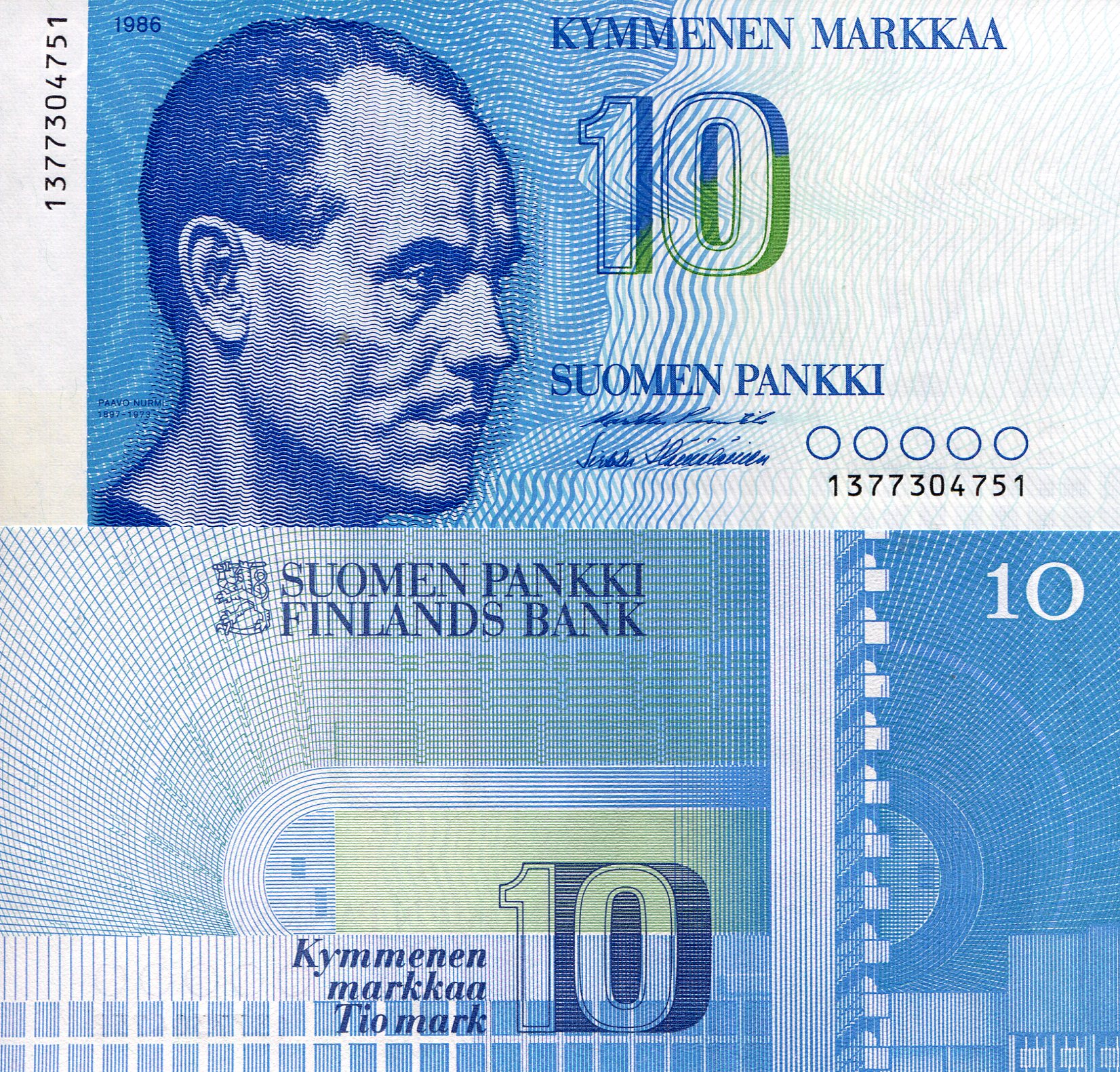 Finland 10 Markkaa UNC pick #: 113a