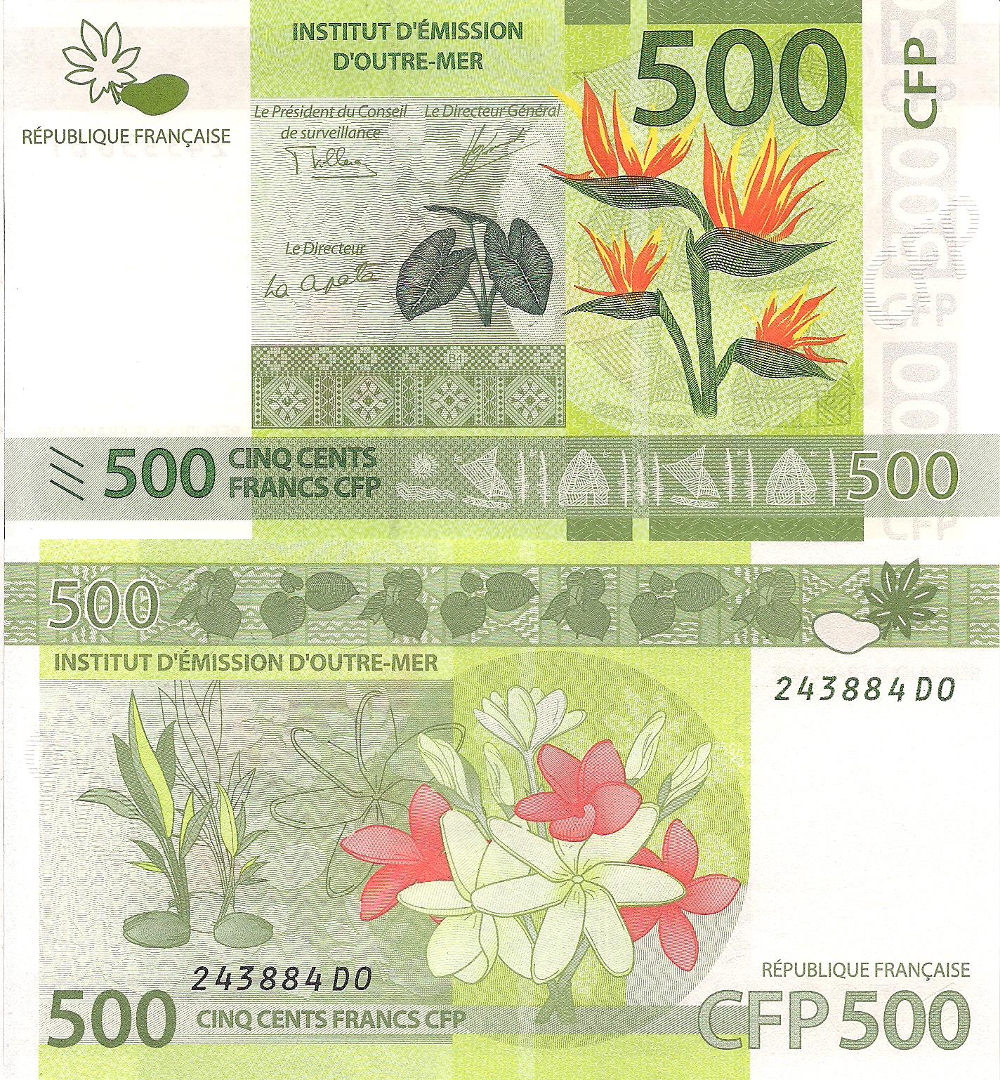 French Pacific Territories  500 Francs UNC pick #: 5b