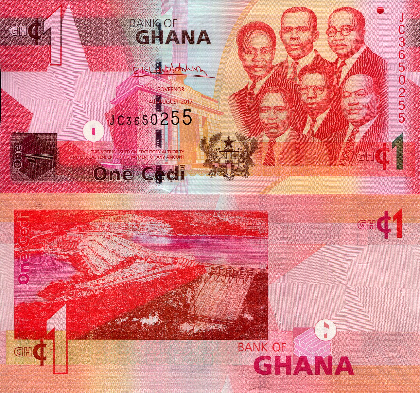 Ghana 1 Cedis UNC pick #: 37h