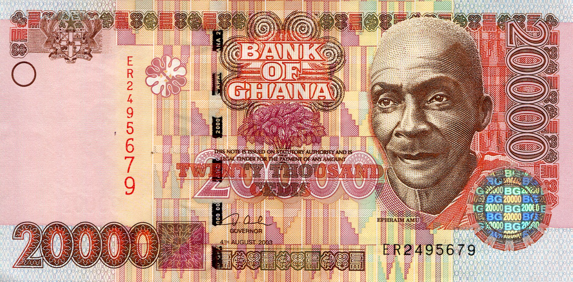 Ghana 20,000 Cedis aUNC pick #: 36b