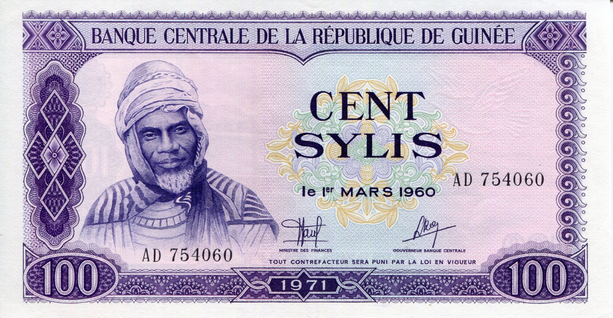Guinea 100 Sylis XF (see large scan) pick #: 19a