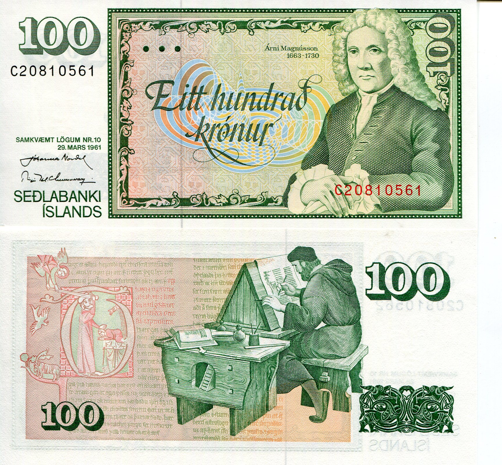 Iceland 100 Kronur UNC pick #: 50k
