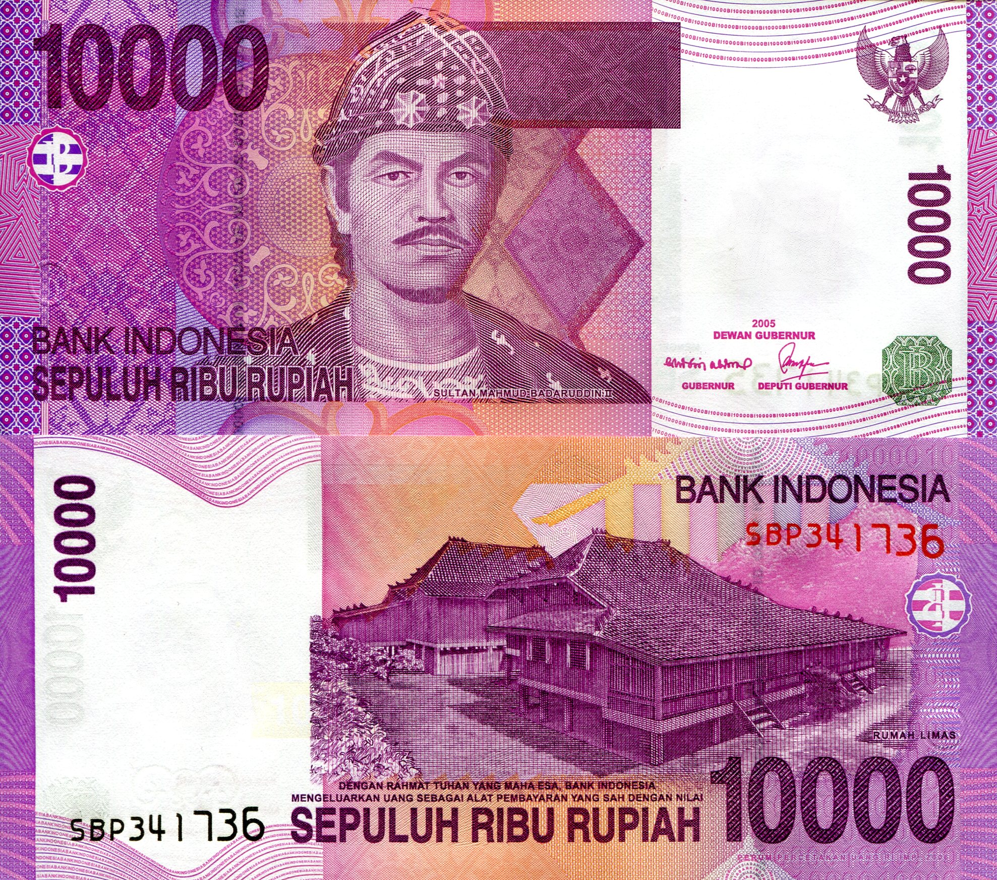 Indonesia  10,000 Rupiah UNC pick #: 143c