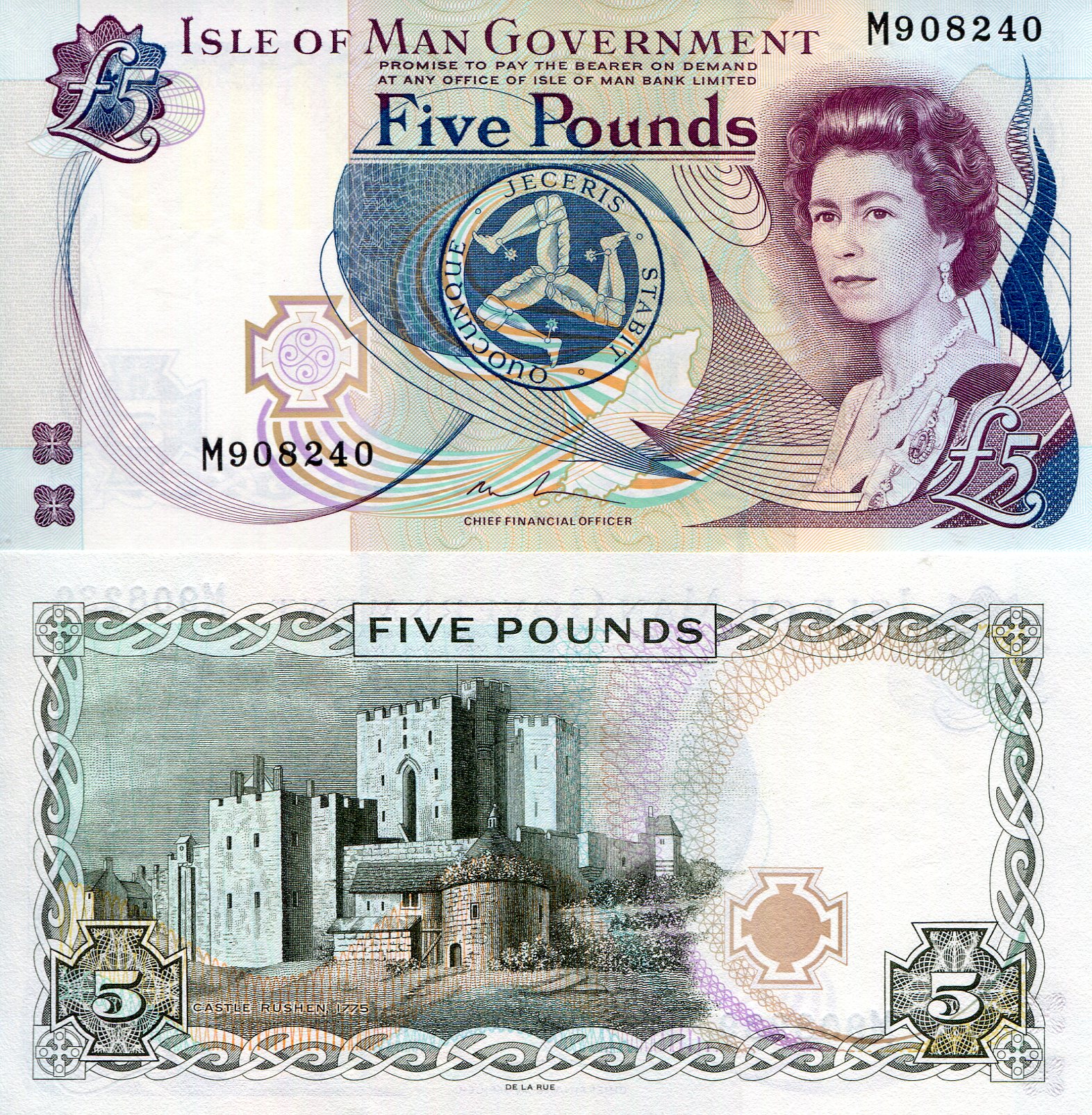Isle of Man 5 Pound UNC pick #: 41c