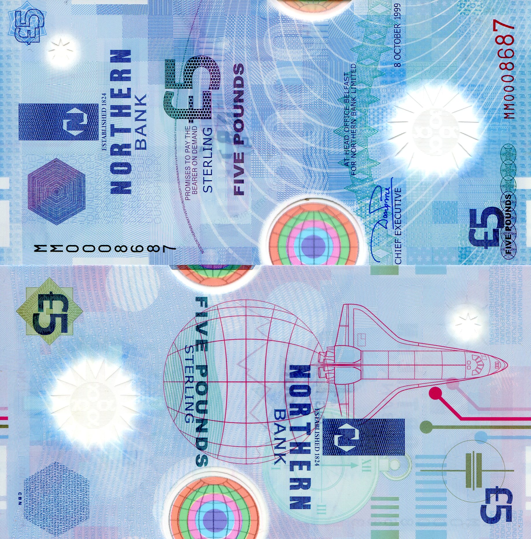 Ireland, North 5 Pounds UNC pick #: 203a
