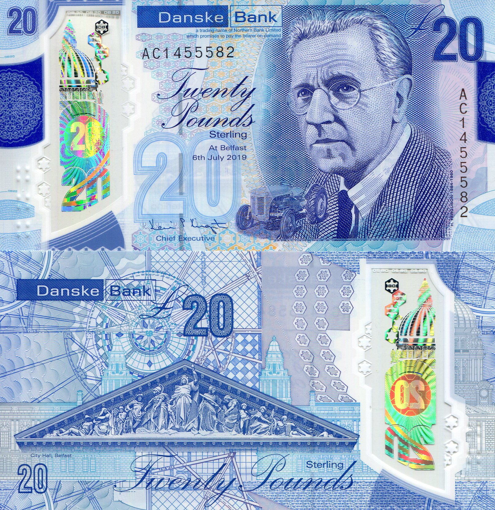 Ireland, North 20 Pounds UNC  pick #: New