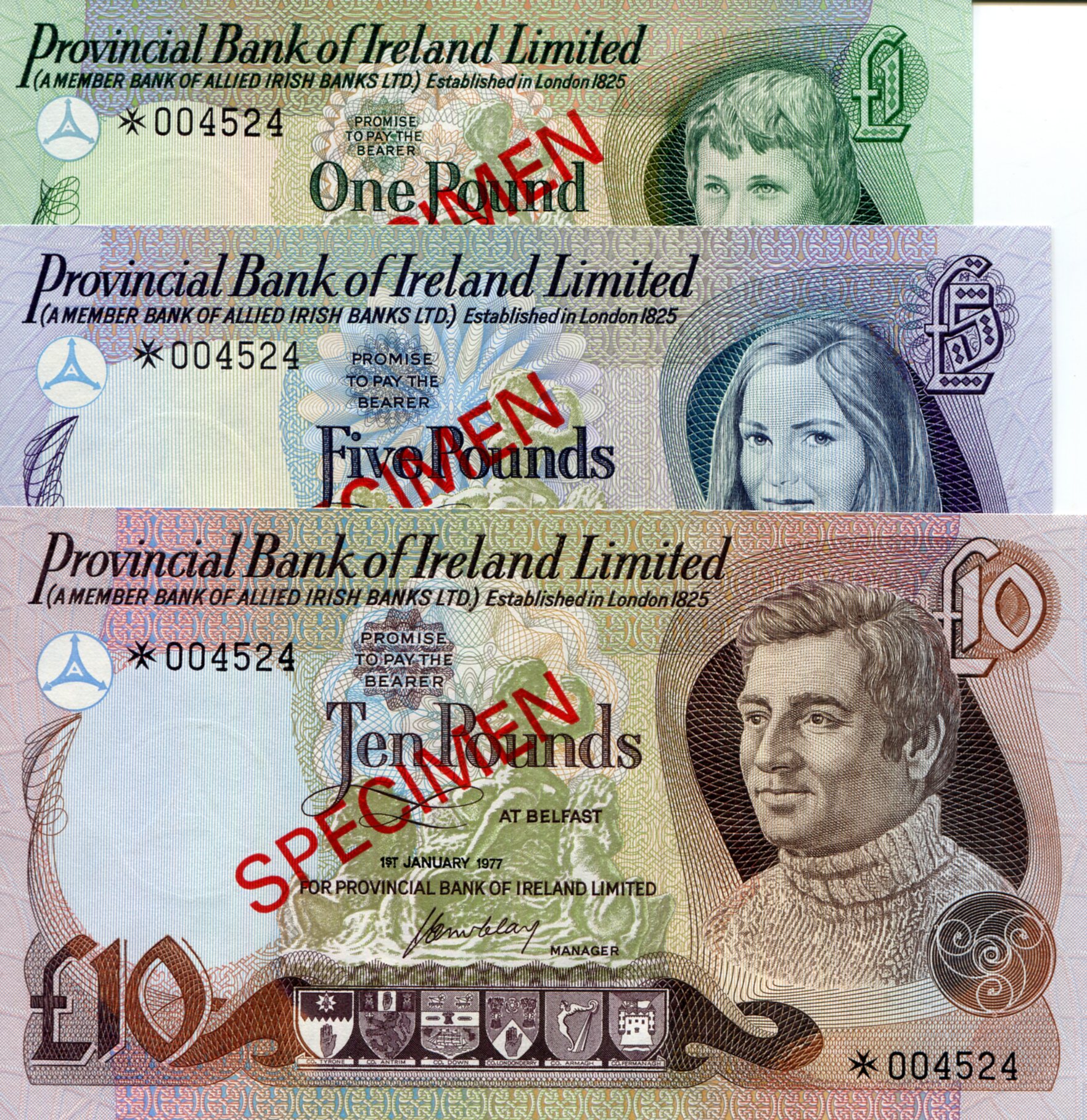 Ireland, North 1 - 10 Pounds UNC  pick #: PCS1