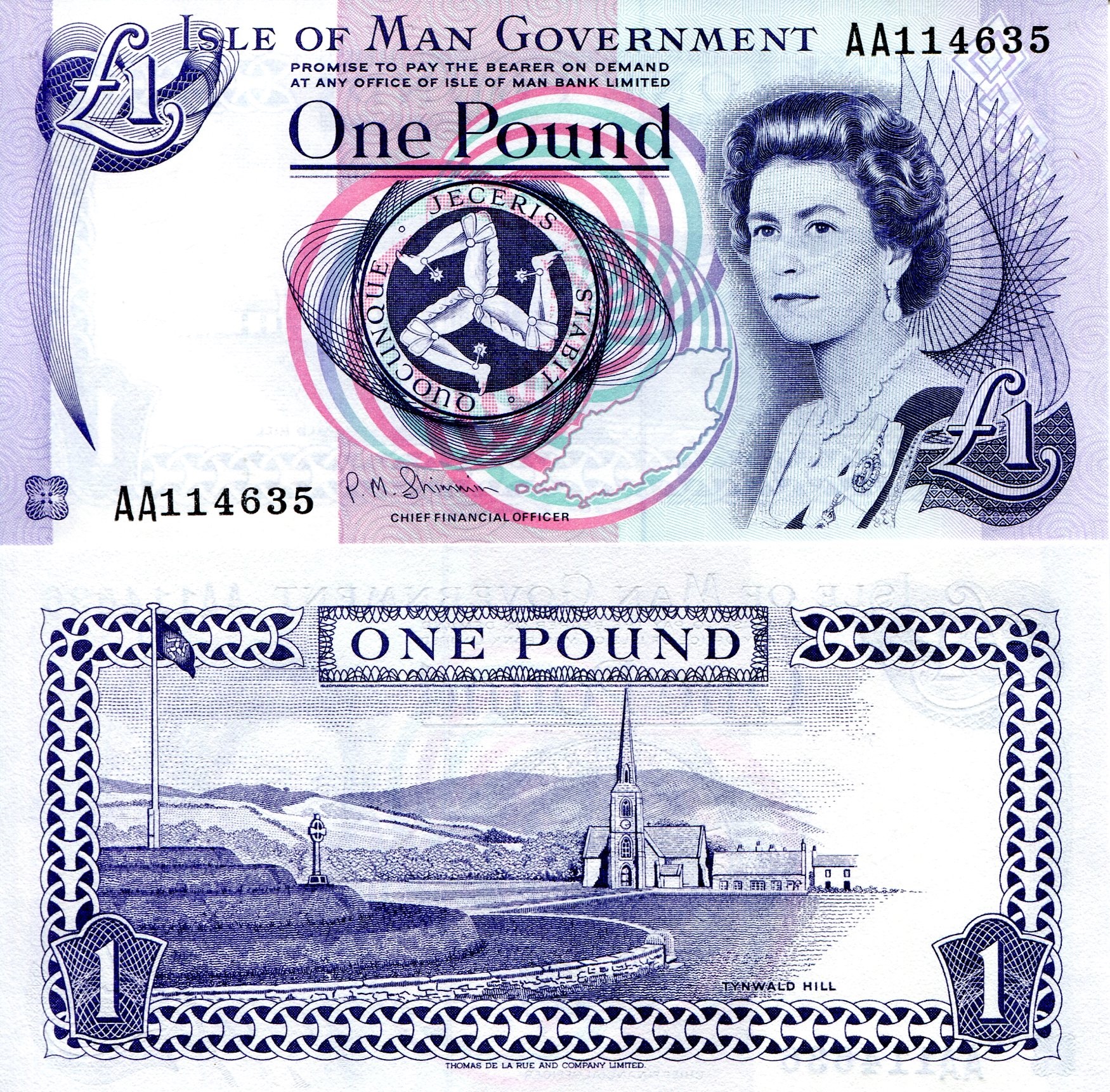 Isle of Man 1 Pound UNC pick #: 40c