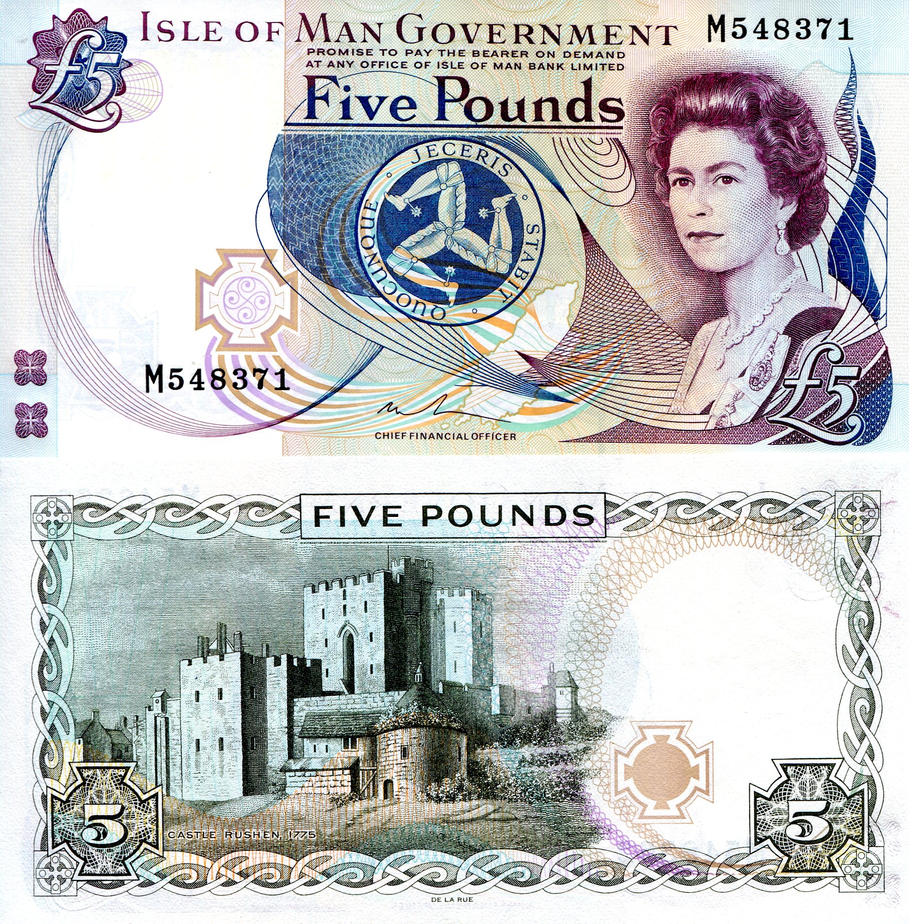 Isle of Man 5 Pound UNC pick #: 48