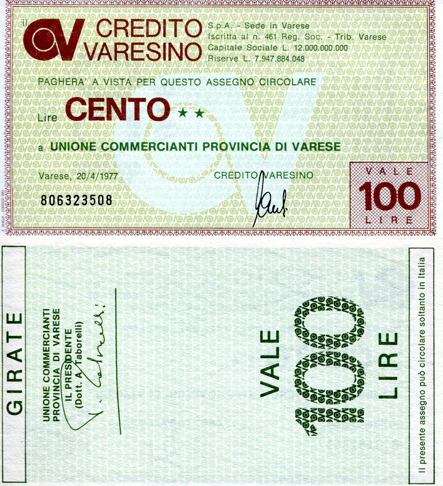 Italy (Emergency Issue) 100 Lire aUNC pick #: be3508