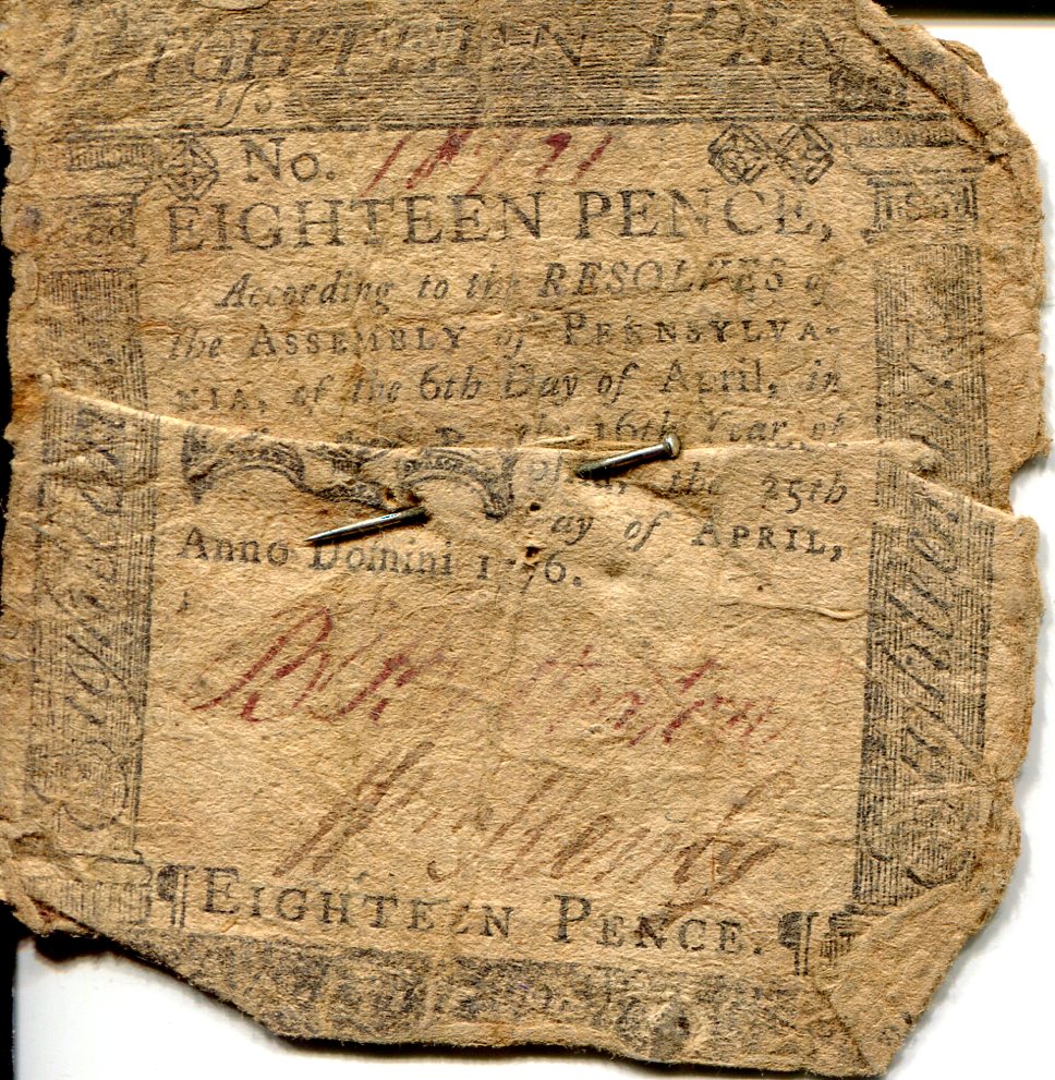 USA - Memorabilia & Miscellaneous items 18 Pence Poor (halves pinned) pick #: S2566