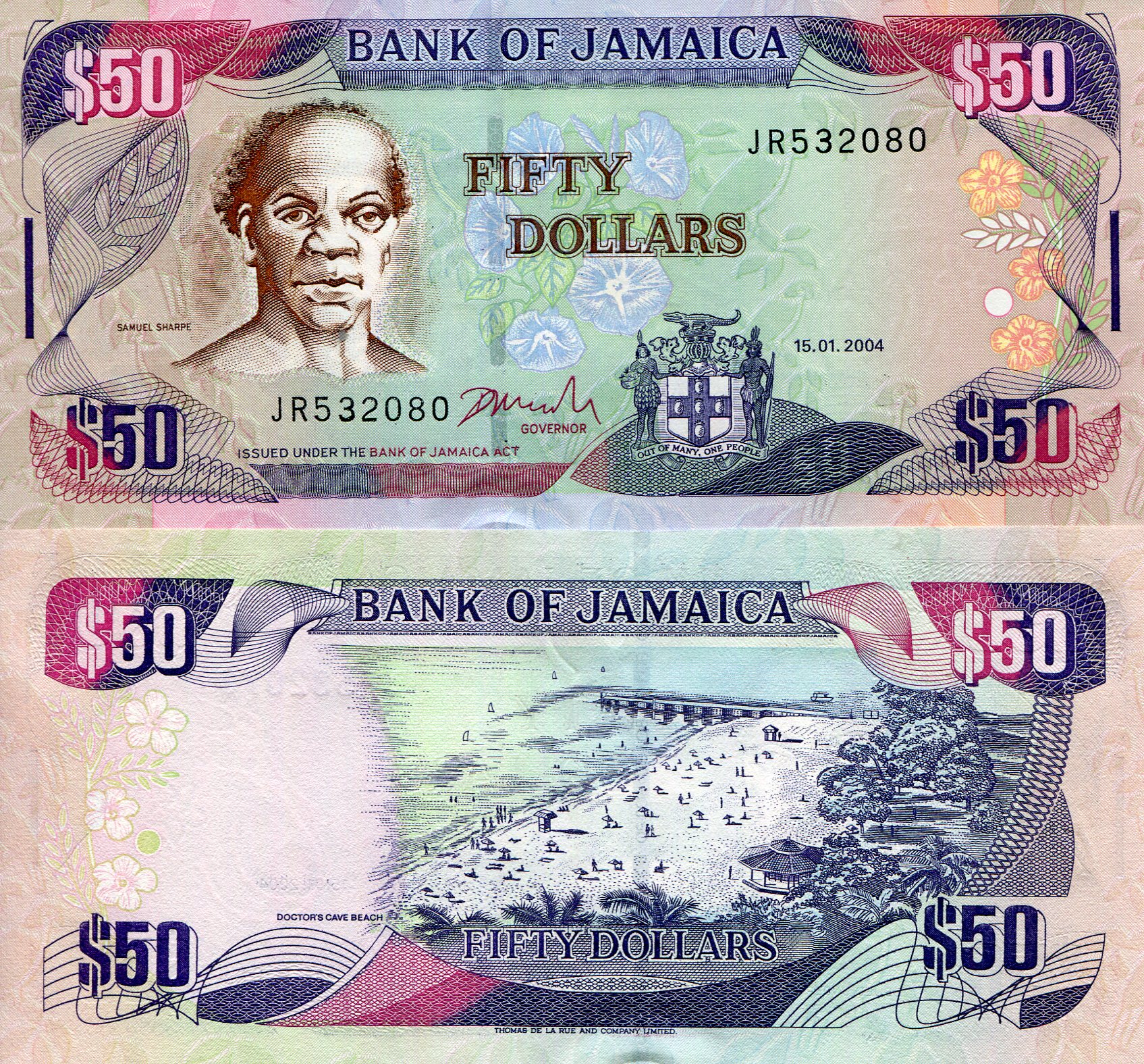 RWM | Jamaica 50 Dollars aUNC pick #: 83e