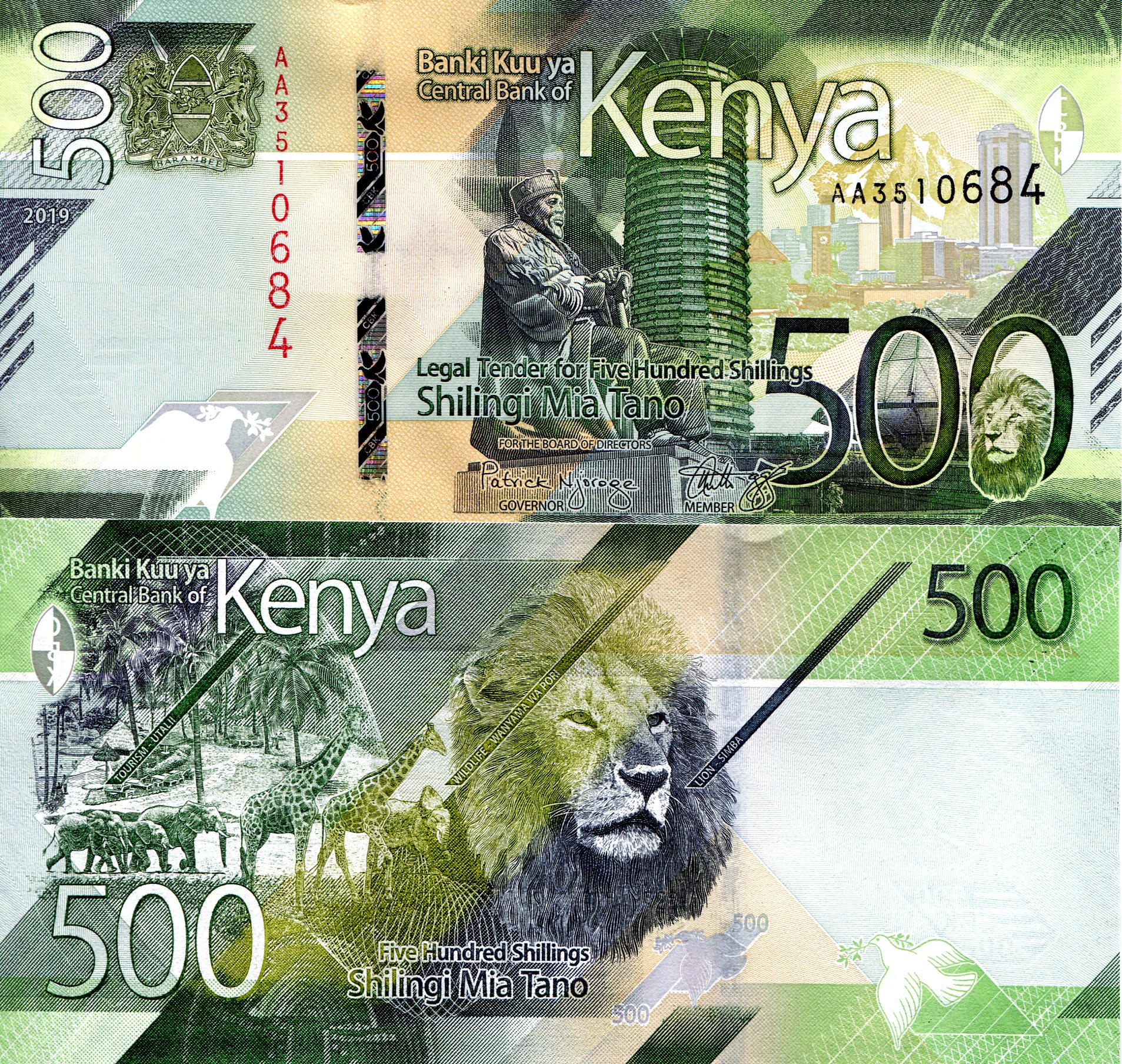 Kenya 500 Shilling UNC pick #: New