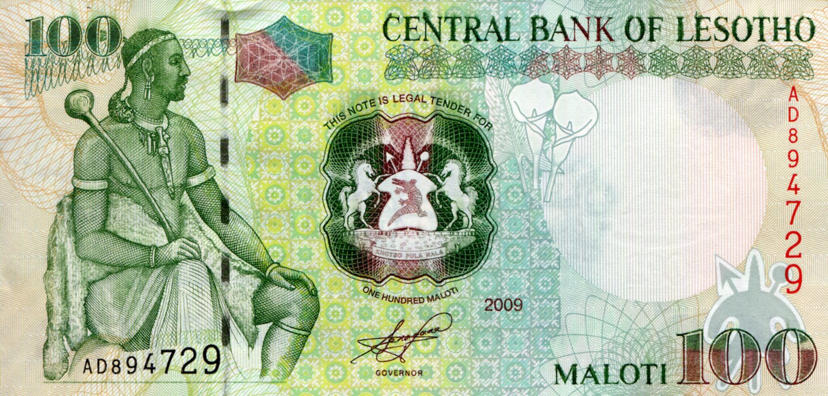 Lesotho 100 Maloti UNC pick #: 19b