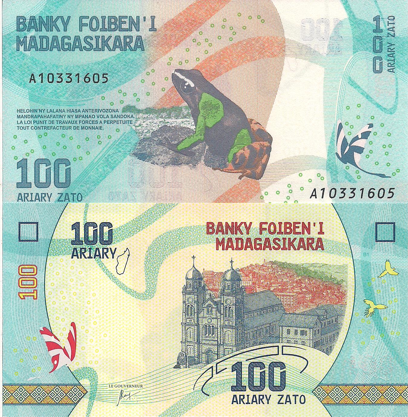 Madagascar 100 Ariary UNC pick #: 97
