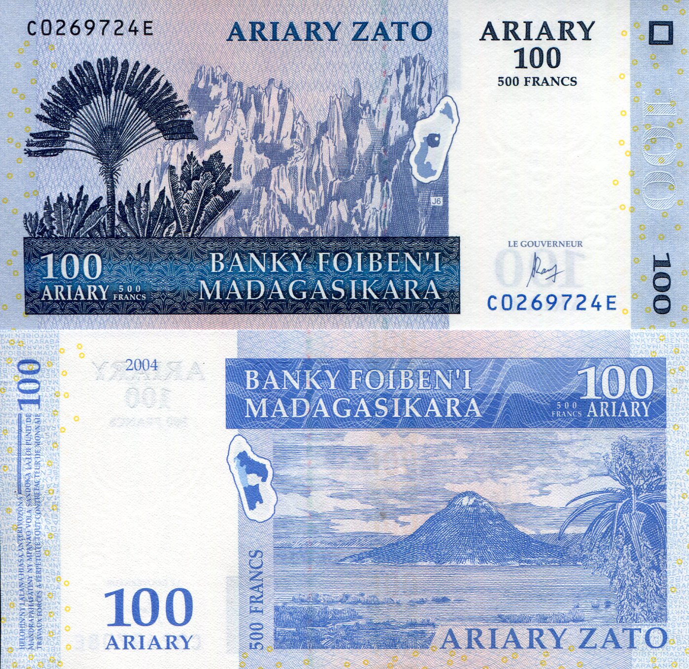 Madagascar 100 Ariary UNC pick #: 86c