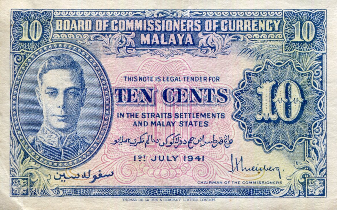 Malaya 10 Cents F (see large scan pick #: 8a