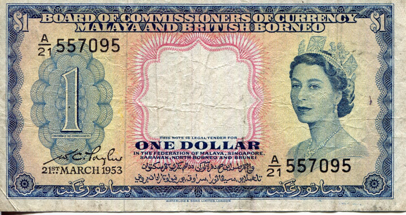 Malaya and British Borneo 1 Dollar  F (see large scan) pick #: 1a