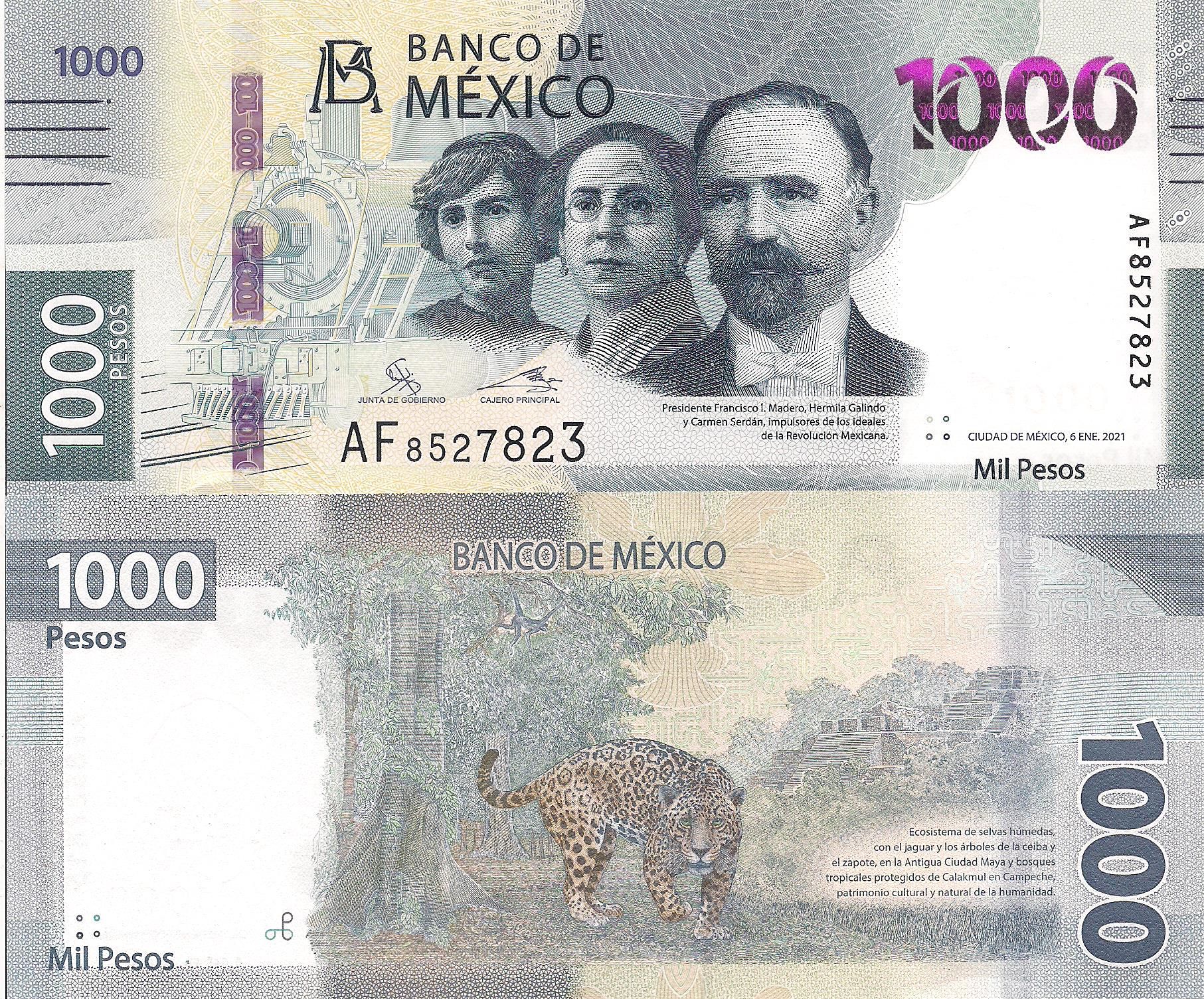 Mexico 1,000 Pesos UNC pick #: New