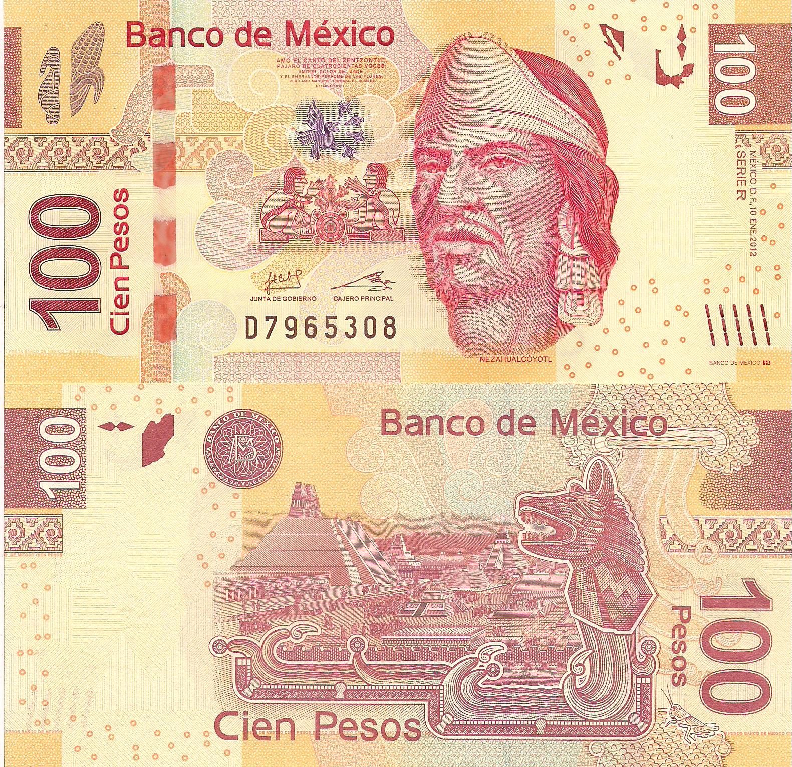 Mexico 100 Pesos UNC pick #: 124f