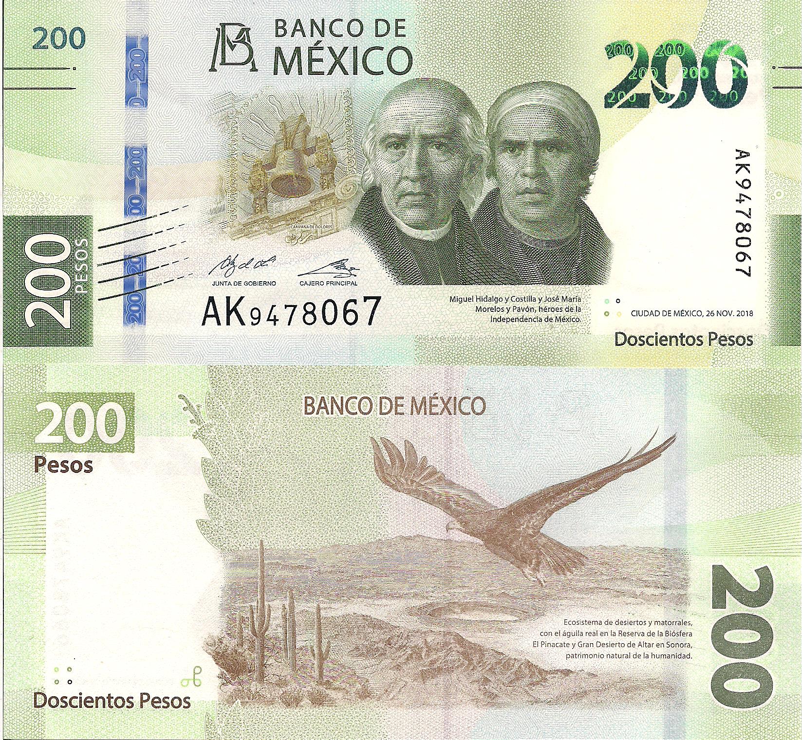 Mexico 200 Pesos UNC pick #: New