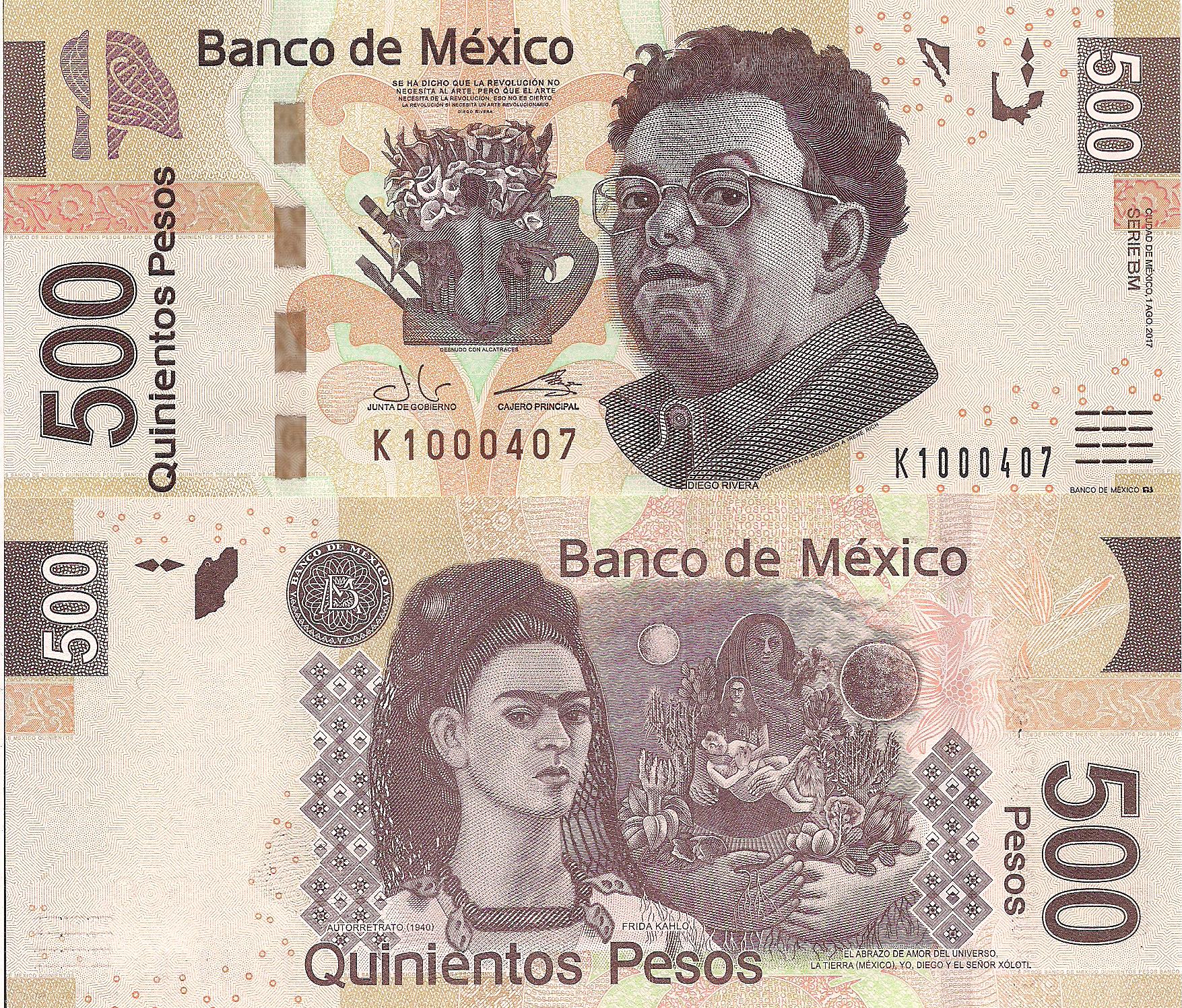 Mexico 500 Pesos UNC pick #: 126n